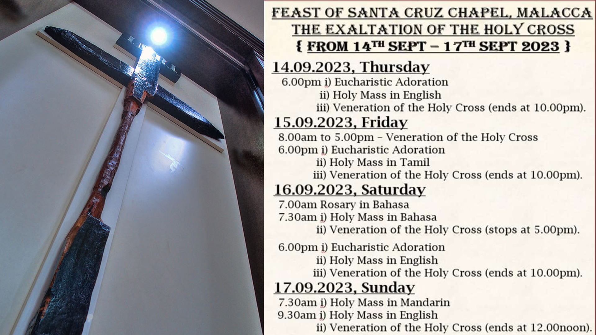 Holy MASS @ Santa Cruz Chapel Malim Hill, Melaka 2023