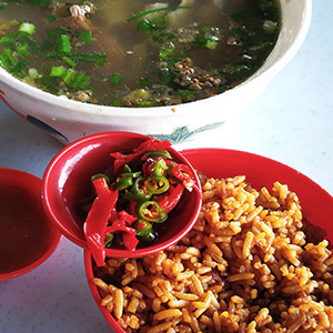ポークミートスープとヤムライス　Mixed Pork Soup & Yam Rice @ Taman Cheng Ria Melaka
