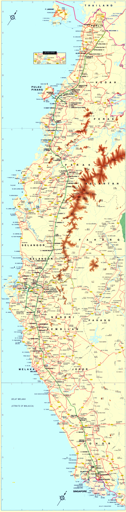 マレー半島西海岸のロードマップ