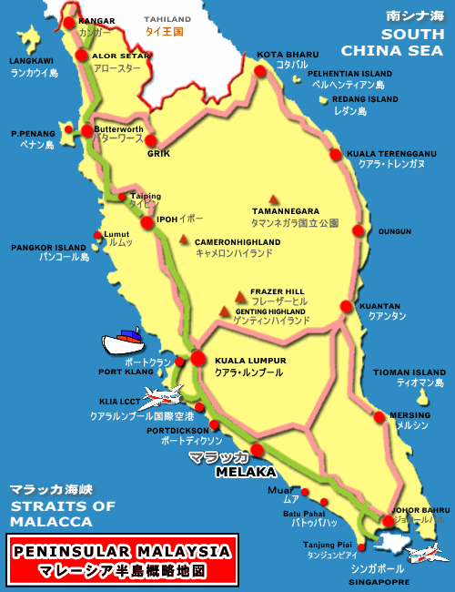 マレー半島の地図